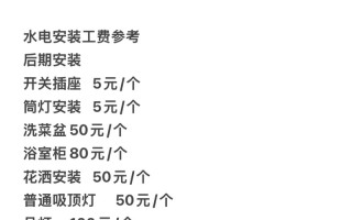水电安装打洞一般多少钱