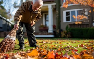 去世3年邻居帮扫落叶