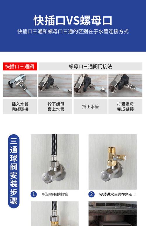 三通球阀怎么连接水龙头-第2张图片-索能光电网
